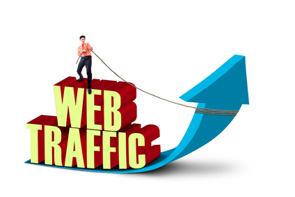 Businessman pull web traffic