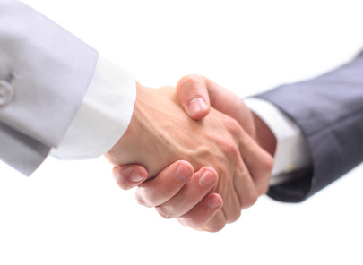 handshake isolated on white background